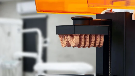 3D printer with full-mouth dental prostheses