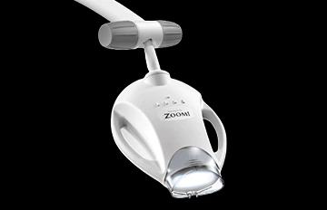 zoom teeth whitening LED lamp used in a full smile makeover in Mexico