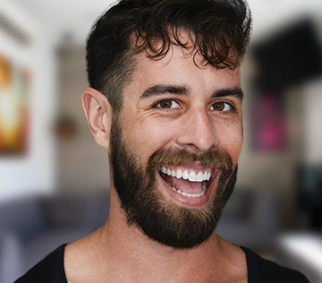 patient with a laser teeth whitening treatment